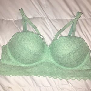 VS PINK Seafoam lace halter bra